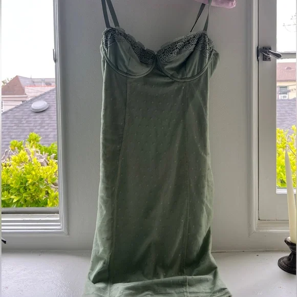 Haute Monde | Dresses | Light Green Mesh And Lace Dress | Poshmark